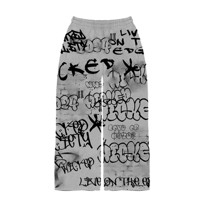 GRAFFITI SWEATPANTS - GREY