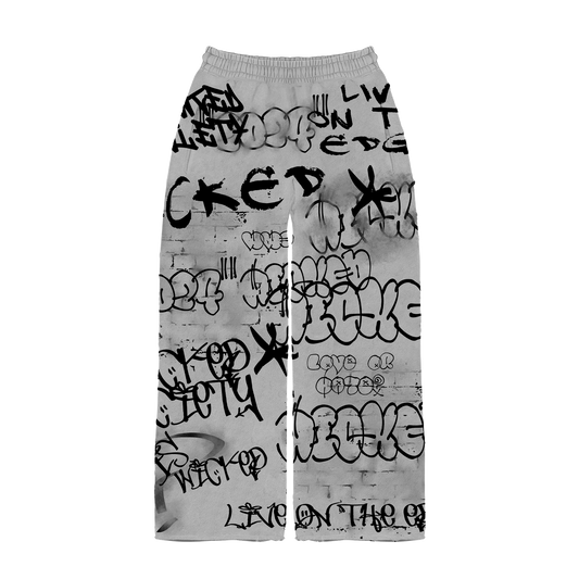 GRAFFITI SWEATPANTS - GREY