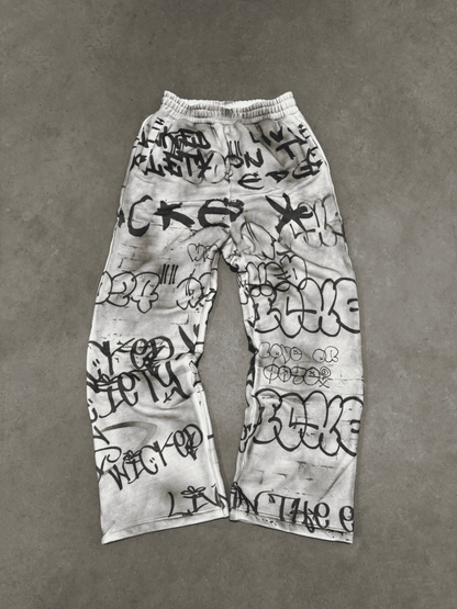 GRAFFITI SWEATPANTS - GREY